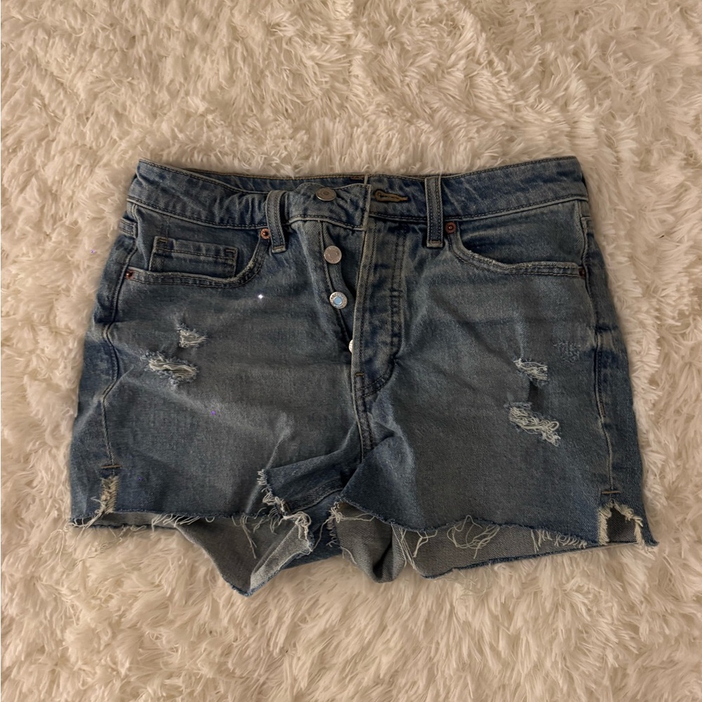Old Navy Blue Distressed Jean Shorts
